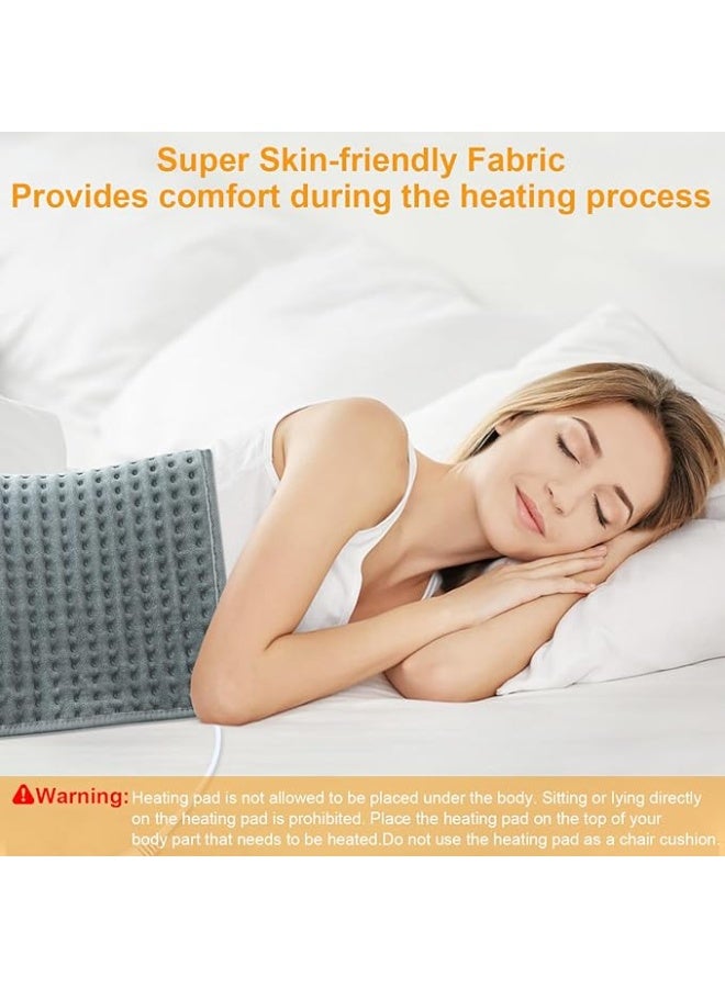 وسادة تدفئة كهربائية متطورة (30 × 60 سم) - مخدة حرارية بـ 9 مستويات للحرارة و4 إعدادات للمؤقت - بطانية حرارية قابلة للغسل للظهر والرقبة والكتف والقدم - Image 2